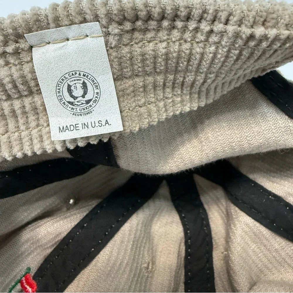VTG Masters American Needle Corduroy Baseball Cap Hat USA Beige Augusta National